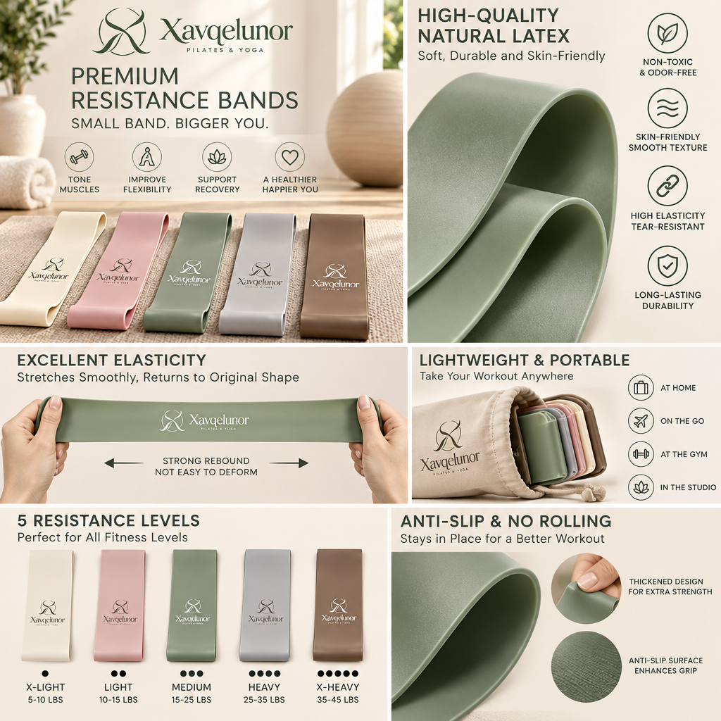 Xavqelunor Five-Piece Resistance Band Set — image 3